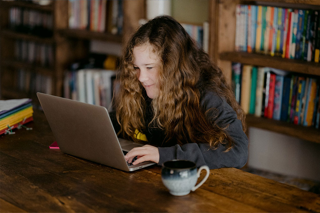 Young female on laptop